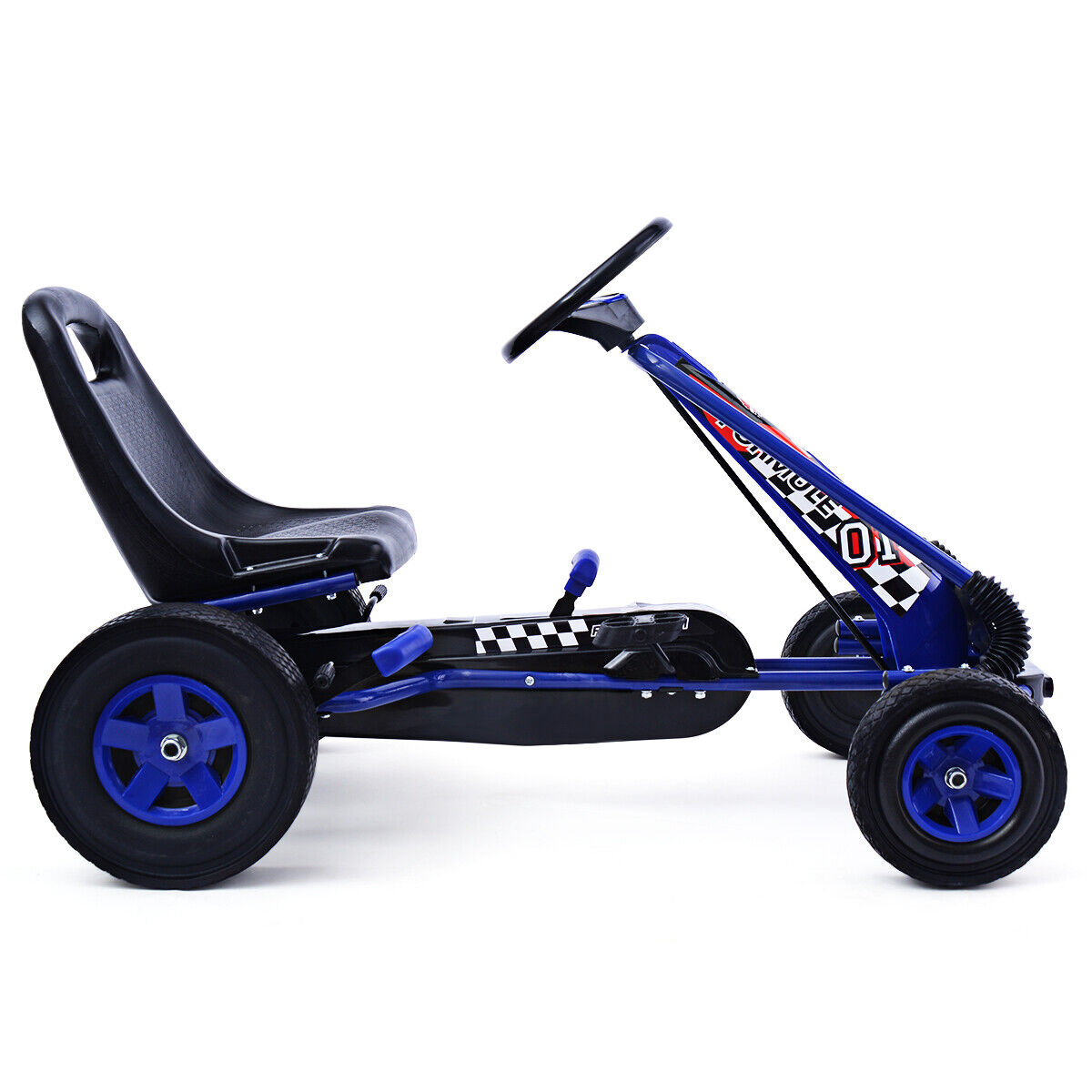 Blue Adjustable Seat Pedal Go Kart for Kids