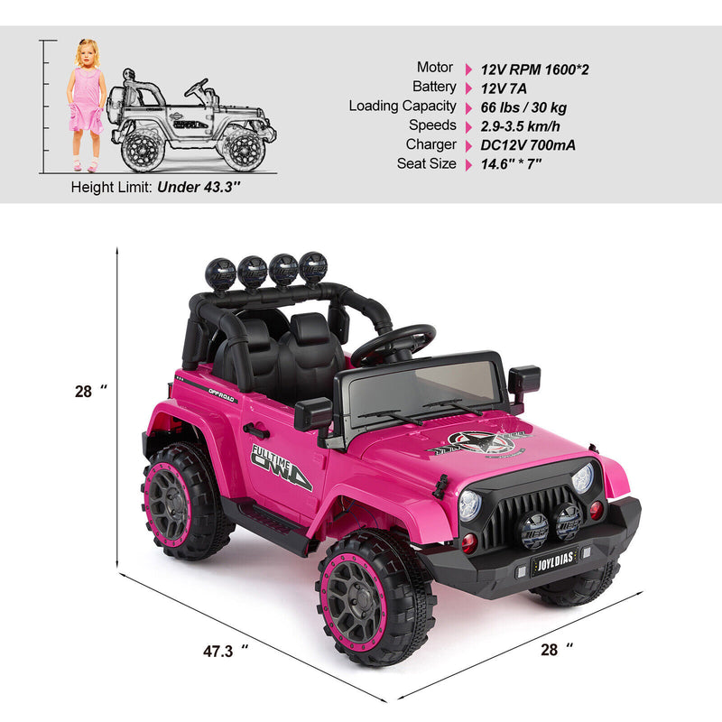 Bluetooth Remote Control Pink Jeep Ride