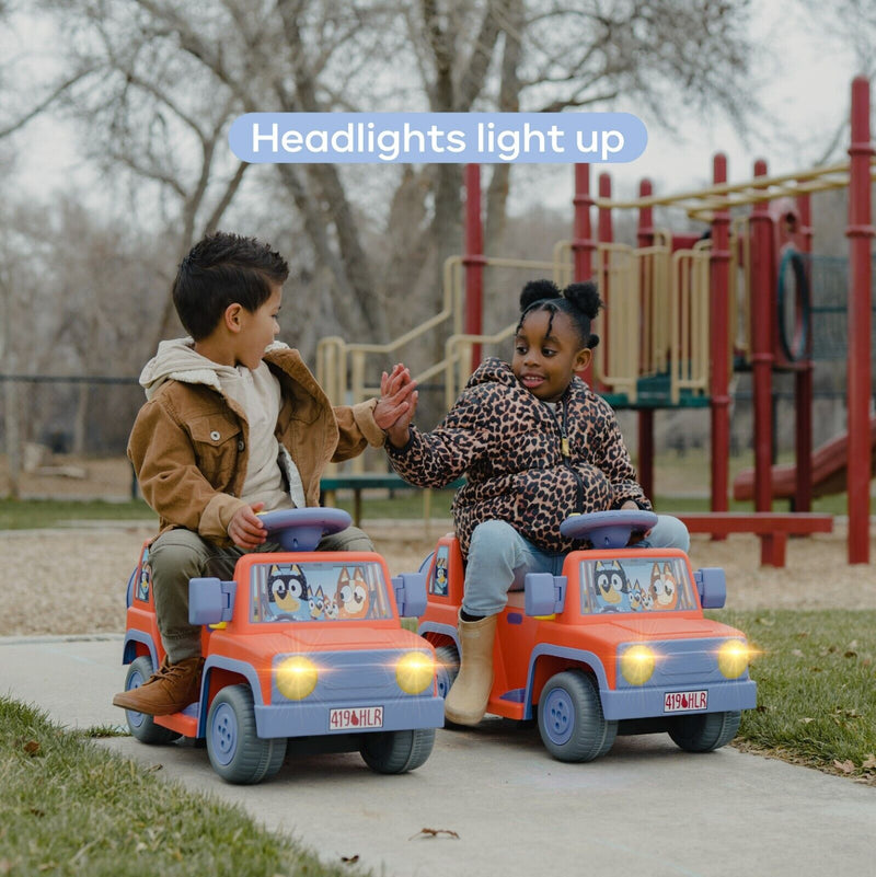 Bluey 6V Ride On Car for Kids with Interactive Sound Music