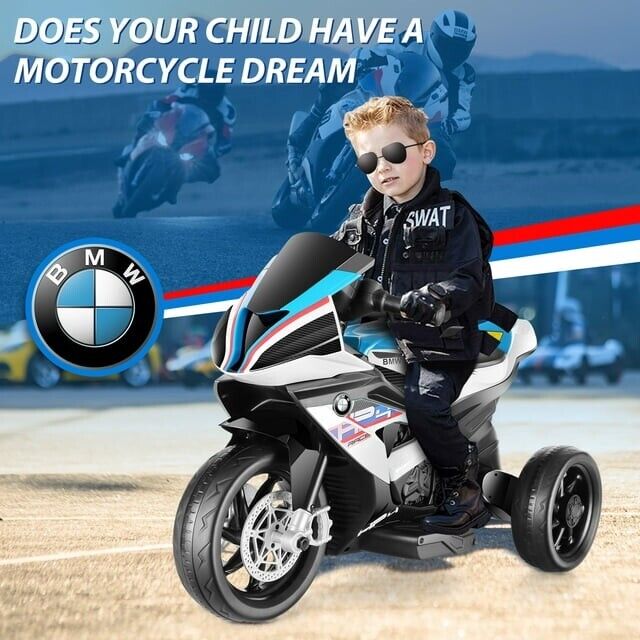 BMW Kids Electric Motorcycle - 12V Battery Powered Ride-On Bike in Sle