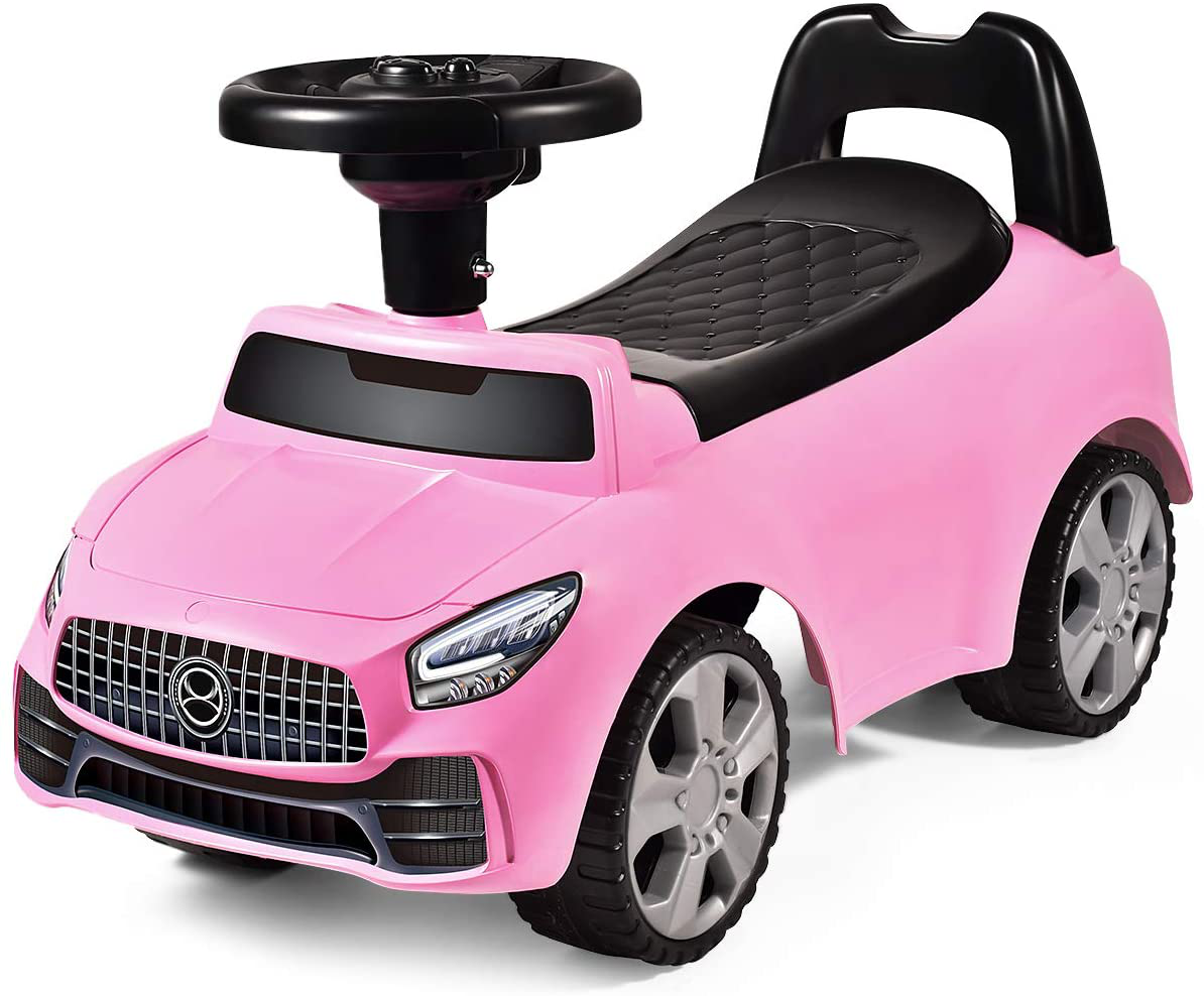 GOPLUS Camión De Empuje Para Niños De 1 A 3 Años – Con Bocina, Música, Faro LED, Asiento Con Almacén, Carga Máx. 25 Kg, Rojo Bombero, Fácil Montaje