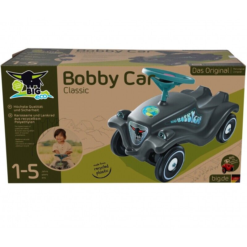 Classic Grey BIG Bobby Car with Horn - Eco-Friendly Ride-On Toy