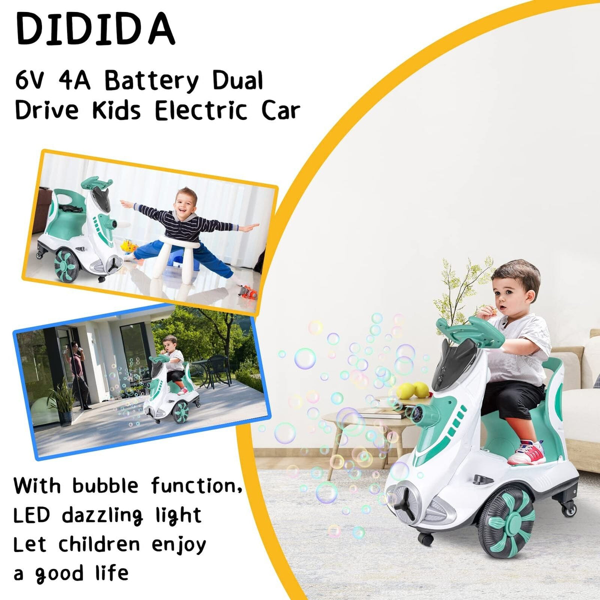 Didida 6V Dual Drive Kids Ride On Car
