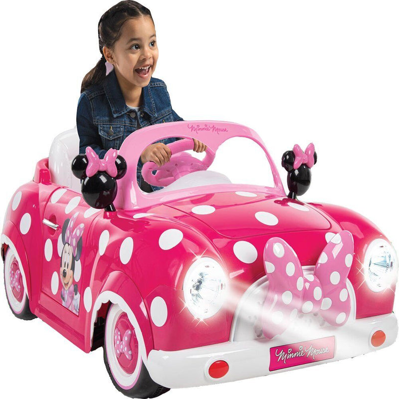 Disney Minnie Mouse Convertible 6 Volt Electric Ride On Car for Young