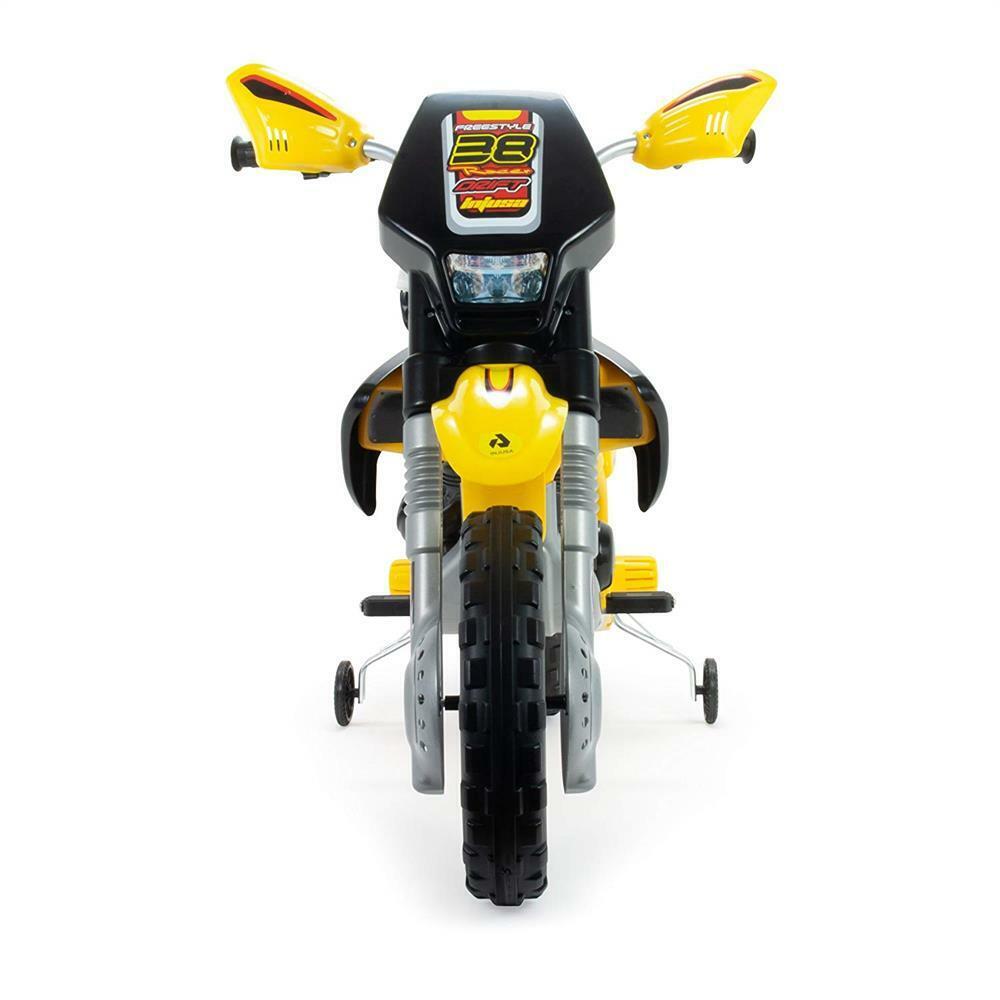 Drift ZX 12V Kids Dirt Bike Ride-On Motorcycle with Training Wheels -