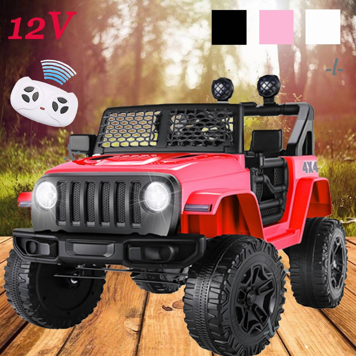 2-Seater 12V Ride-On Truck with Remote Control for Kids Electric Pow