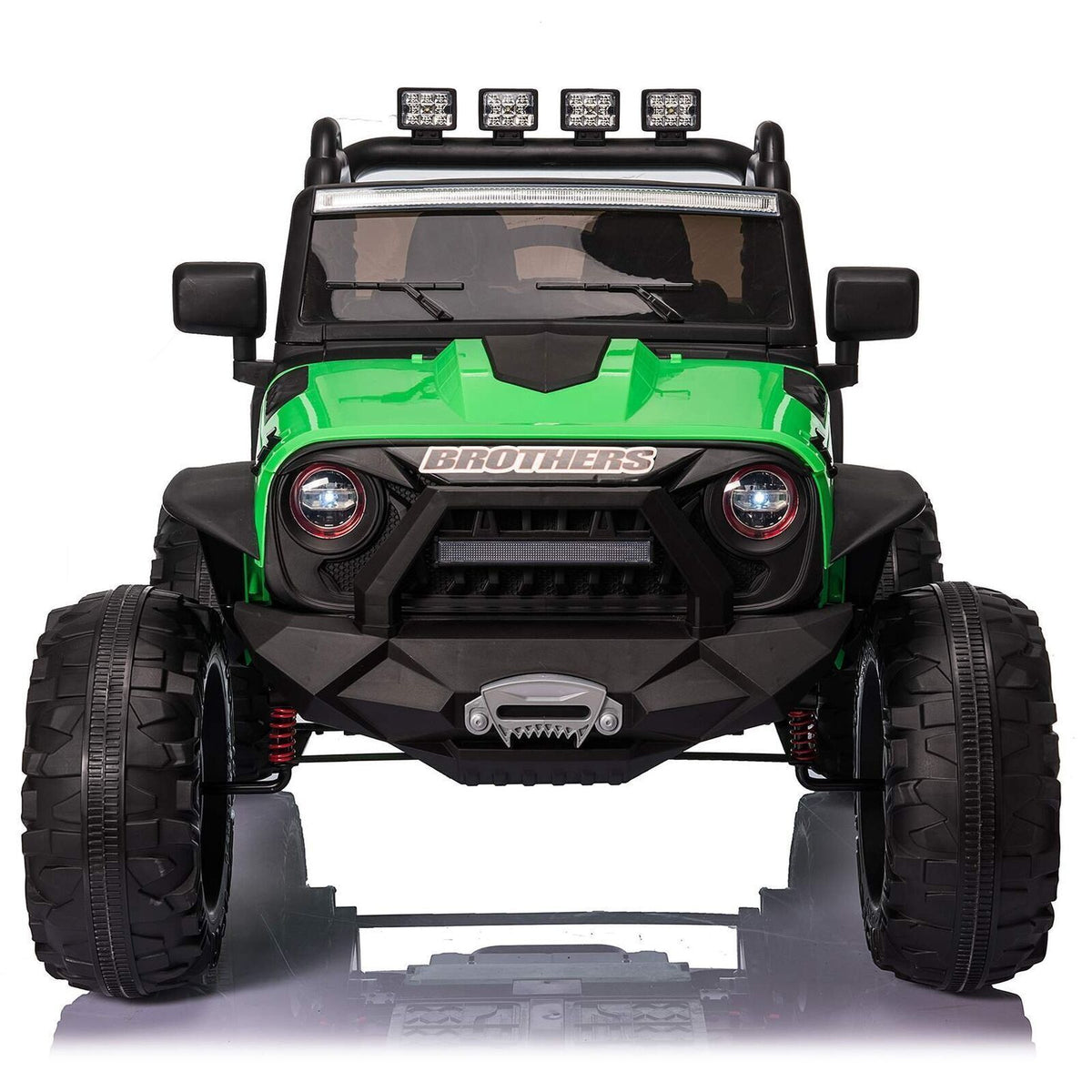 Jeep électrique enfant 4x4, Blanc, 2 places en cuir, Radio avec Bluetooth et entrée USB - Voitures électriques enfant