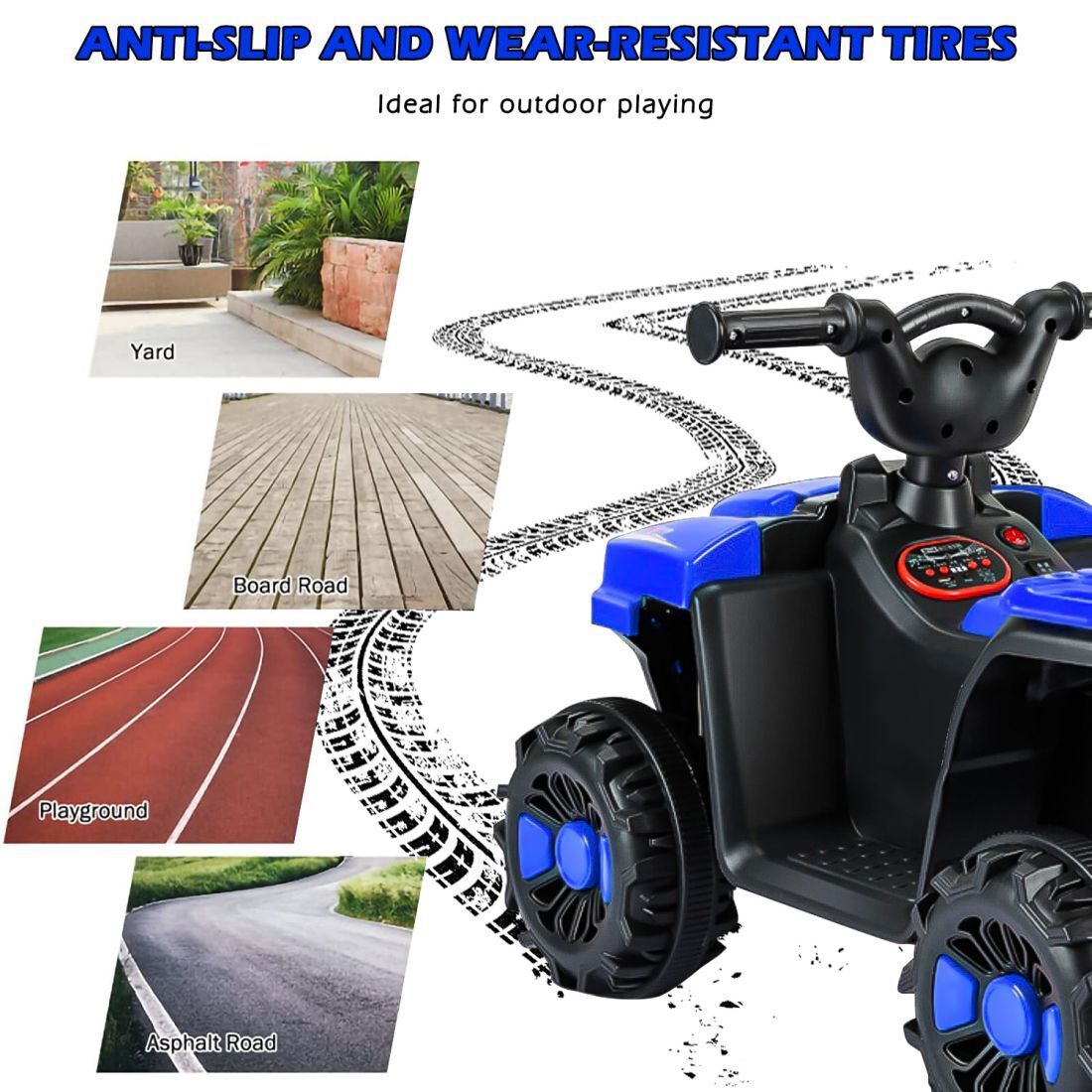 Electric 4-Wheel Beach Buggy for Kids with Forward/Reverse Switch - 6V