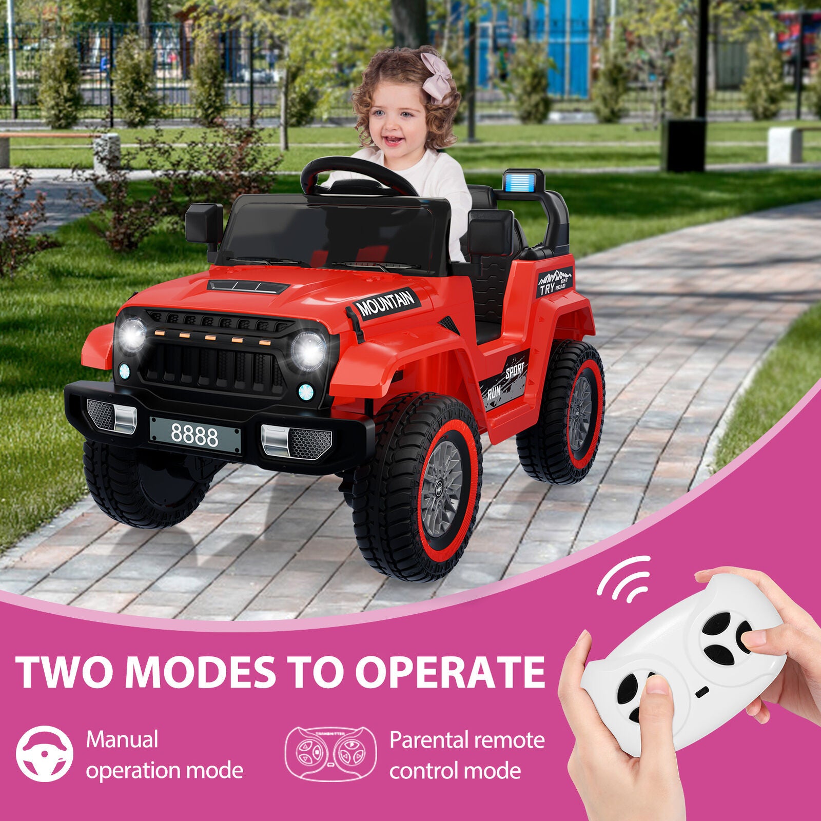Remote Control 4 Wheeler Electric 4-Wheeler Ride-On Truck for Kids with Remote Control