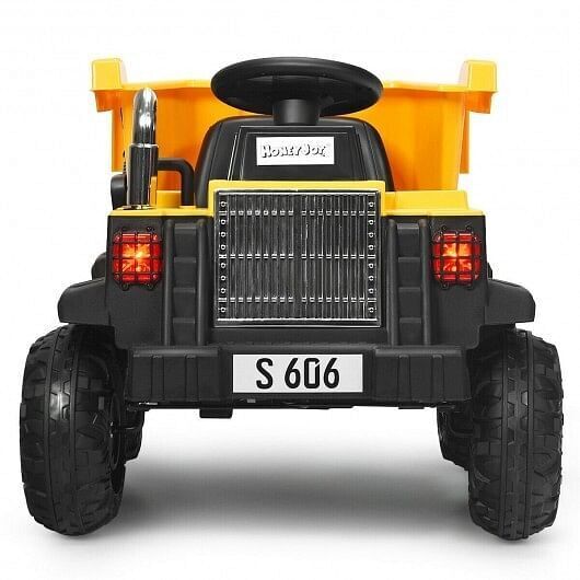 Electric Dump Truck Ride On Toy for Kids 12V Battery Powered with Ye
