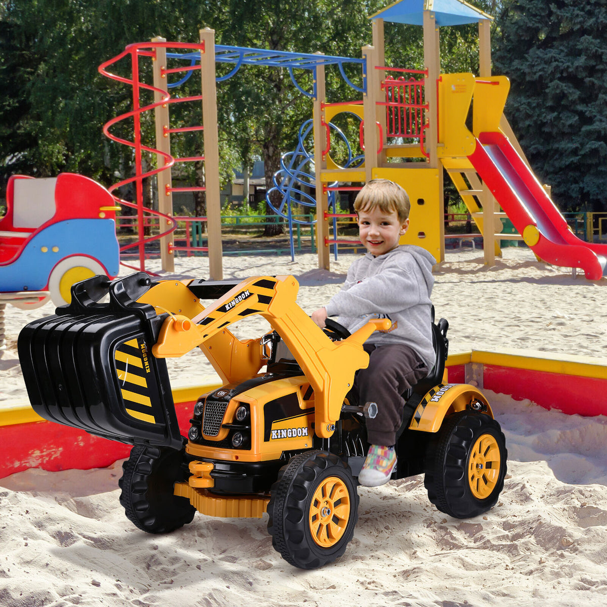 Battery powered ride on excavator hotsell