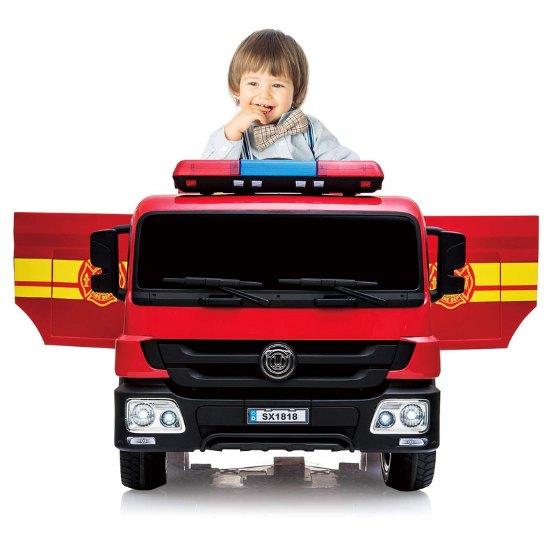Motorized fire truck ride top on