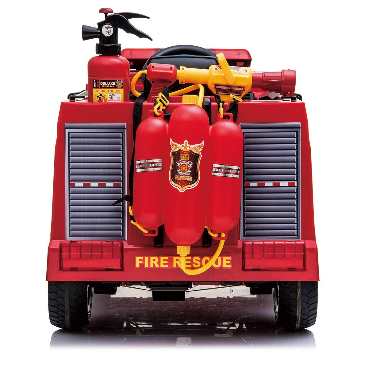 Electric Fire Truck Ride On for Kids with Remote Control Motorized Pow