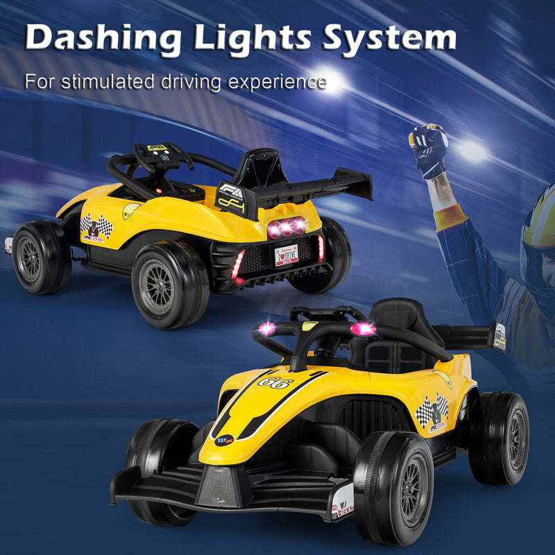 Mp3 Racing Cars Electric Racing Truck for Kids with 2 Speeds, Remote Control, MP3 Play