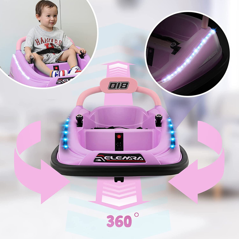Electric Ride On Bumper Car for Toddlers 12V Baby Bumper Car with Du