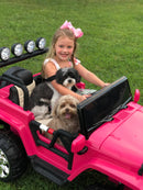 2 Seater 24 Volt 4x4 Electric Ride On Jeep Style Rubber Tires Fully Loaded Truck ATV UTV For Kids W/Magic Cars® Wireless Parental Control