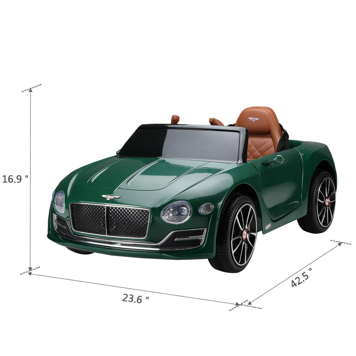 Green Bentley Kids Ride-On Car with Parental Remote Control - 12V, 2 S