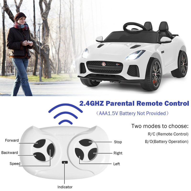 Jaguar F Type SVR 12V Licensed Kids Ride On Car with Lights Music an