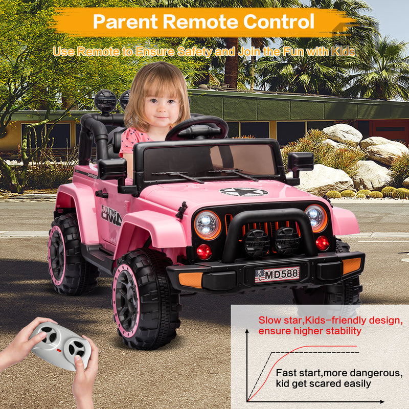 12 volt jeep with parental remote control hot sale