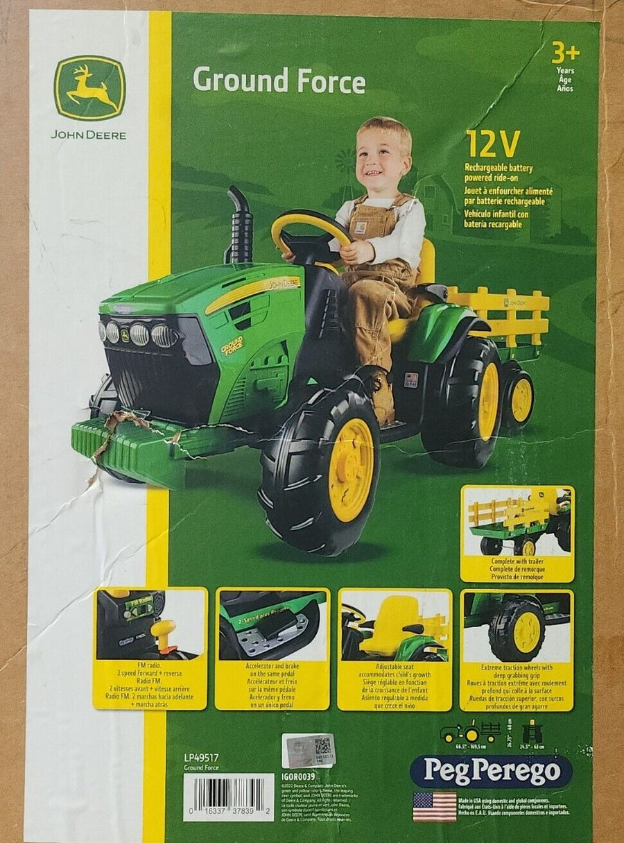 Remolque John Deere Bateria Para Niños Tractor John Deere