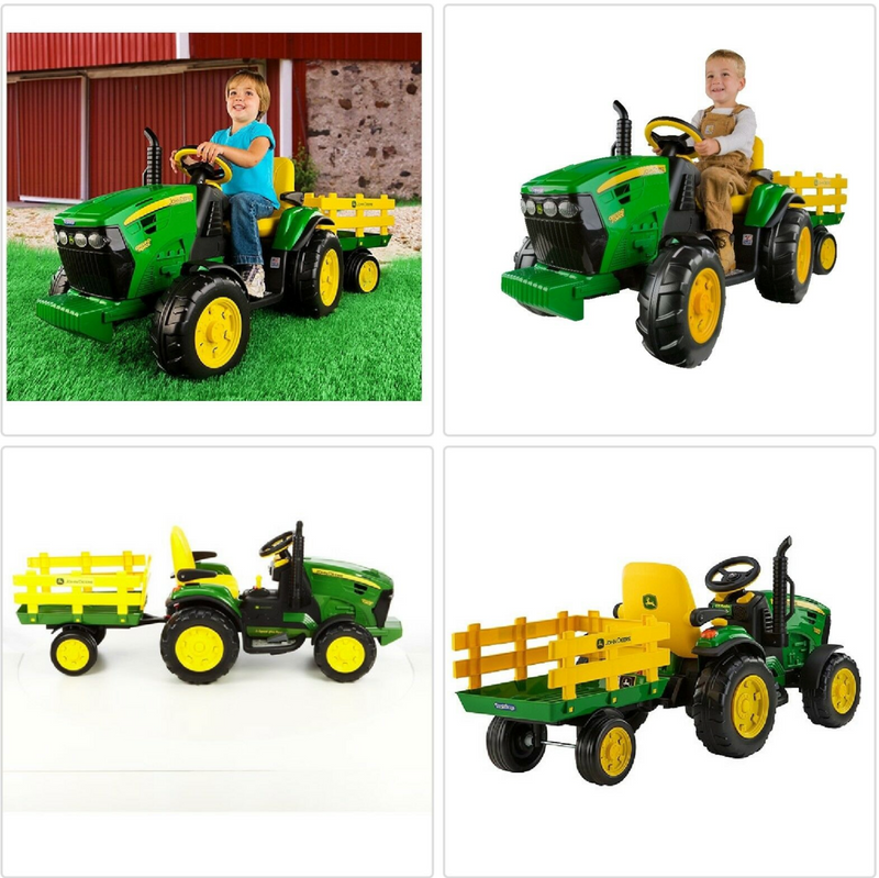 peg perego john deere radio John Deere Ground Force 12V Tractor with Trailer