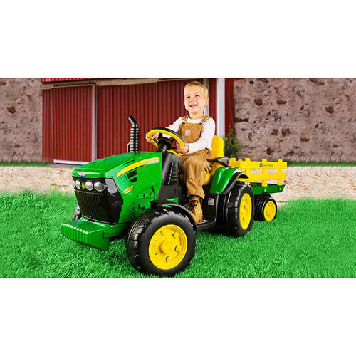 peg perego john deere radio John Deere Ground Force 12V Tractor with Trailer
