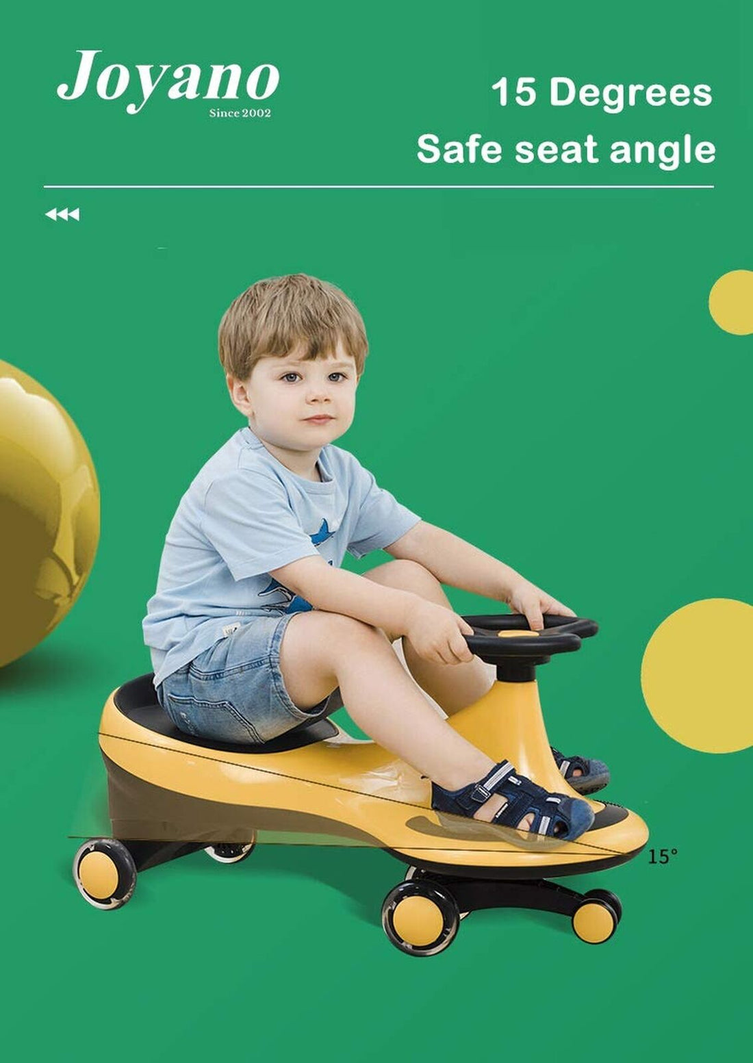 Joyano® LED Swing Car with Flashing Wheels for Kids - Wiggle and Ride