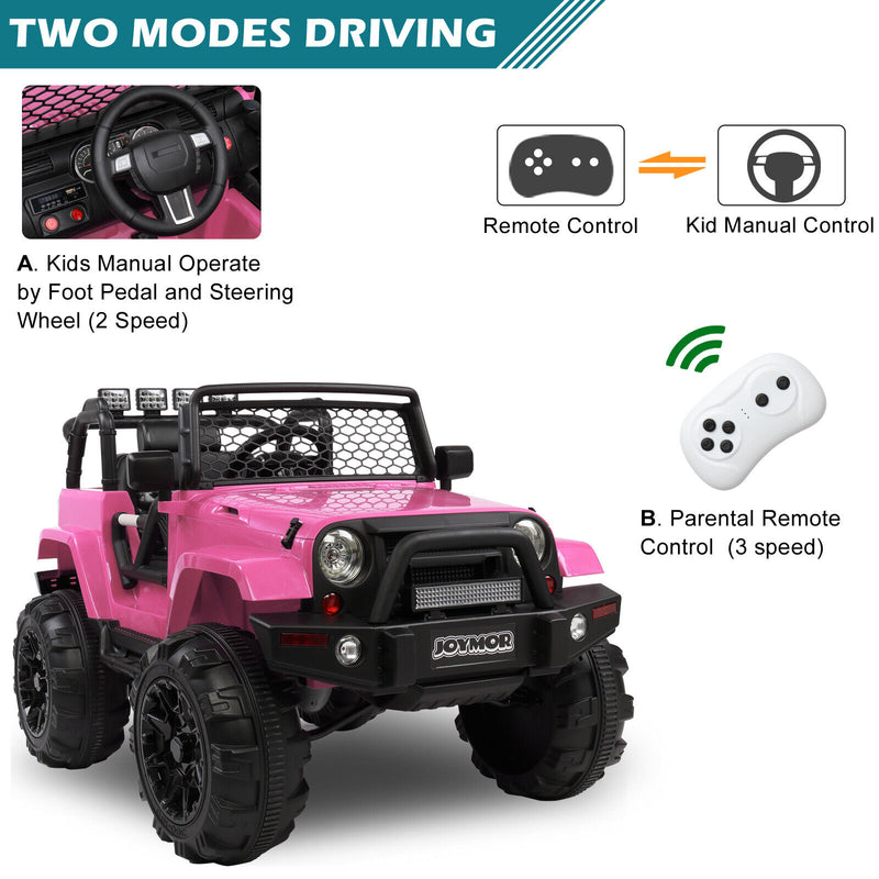 JOYMOR 12V Kids Ride on Truck with Remote Control Spring Suspension