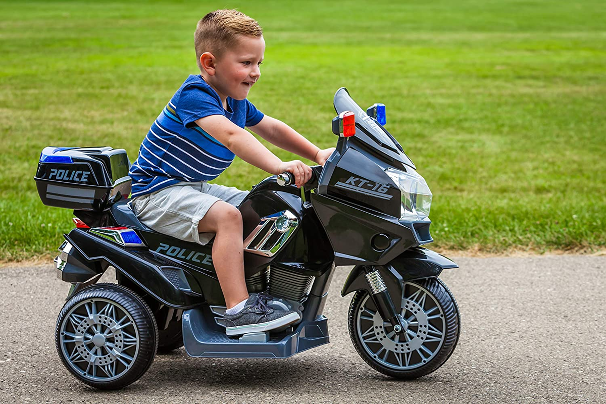 Kid Trax Police Trike 6V Powered Ride On - Black | Toys R Us Canada