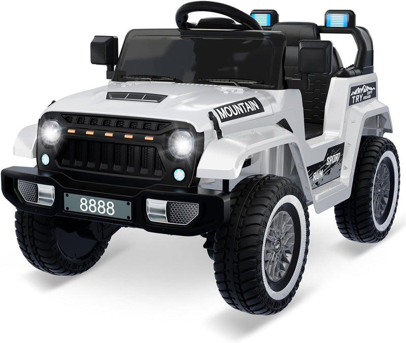 12V Electric Ride On Jeep Toy Car for Kids with Remote Control, Music,