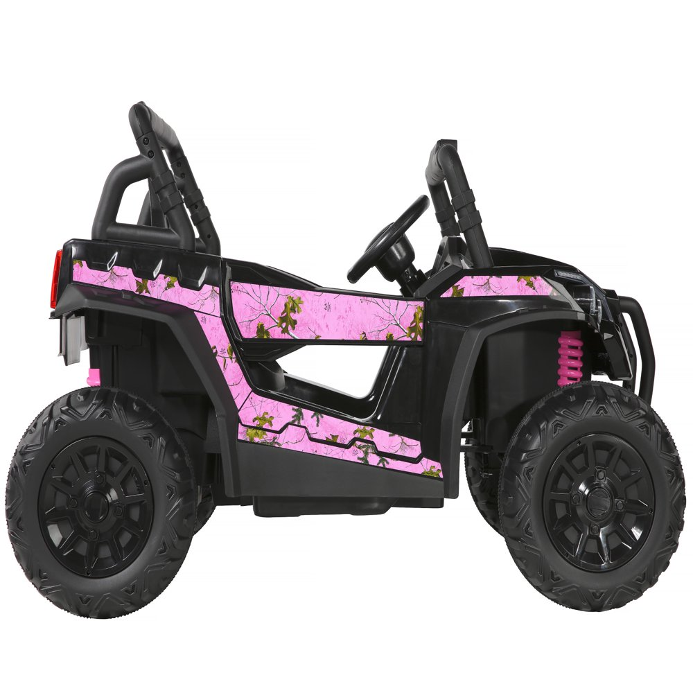 Kids' Pink Camouflage UTV Ride-On Truck with 12V Power and Single Seat