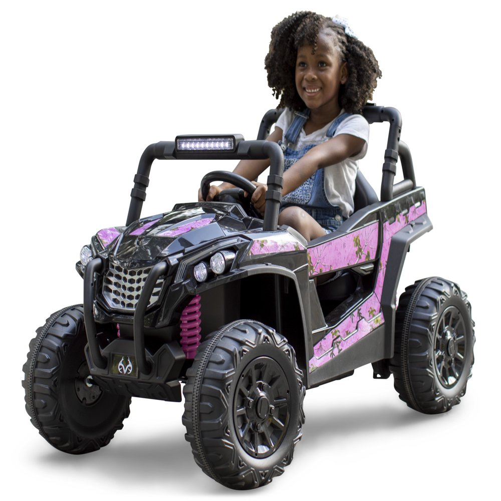 Kids Pink Camouflage UTV Ride On Truck with 12V Power and Single Seat