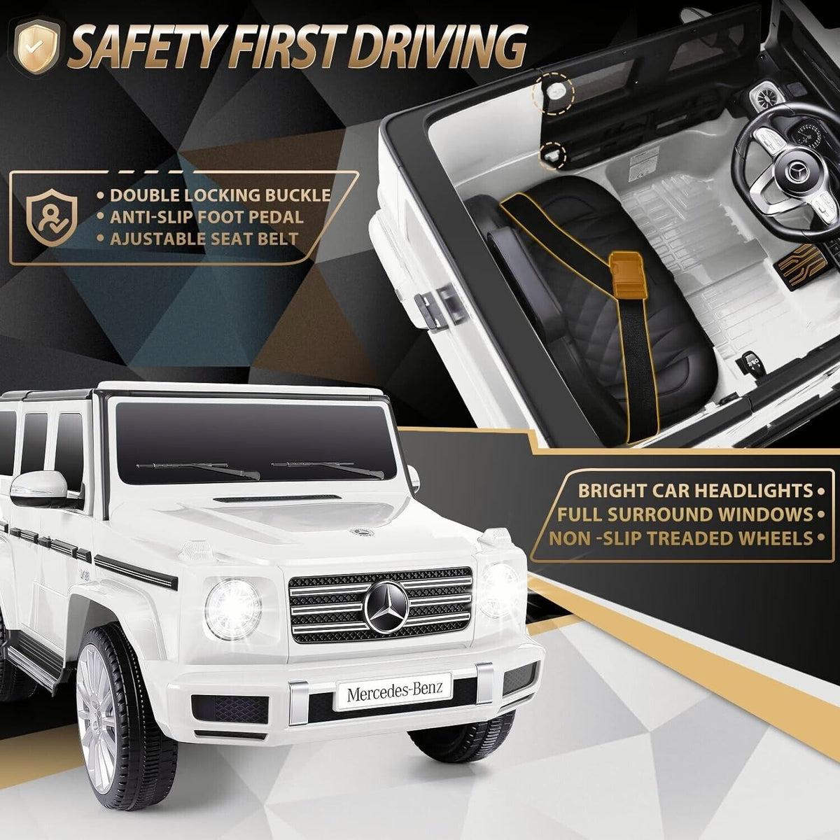 Licensed Mercedes-Benz G500 4WD Battery Powered Ride-On Car for Kids -
