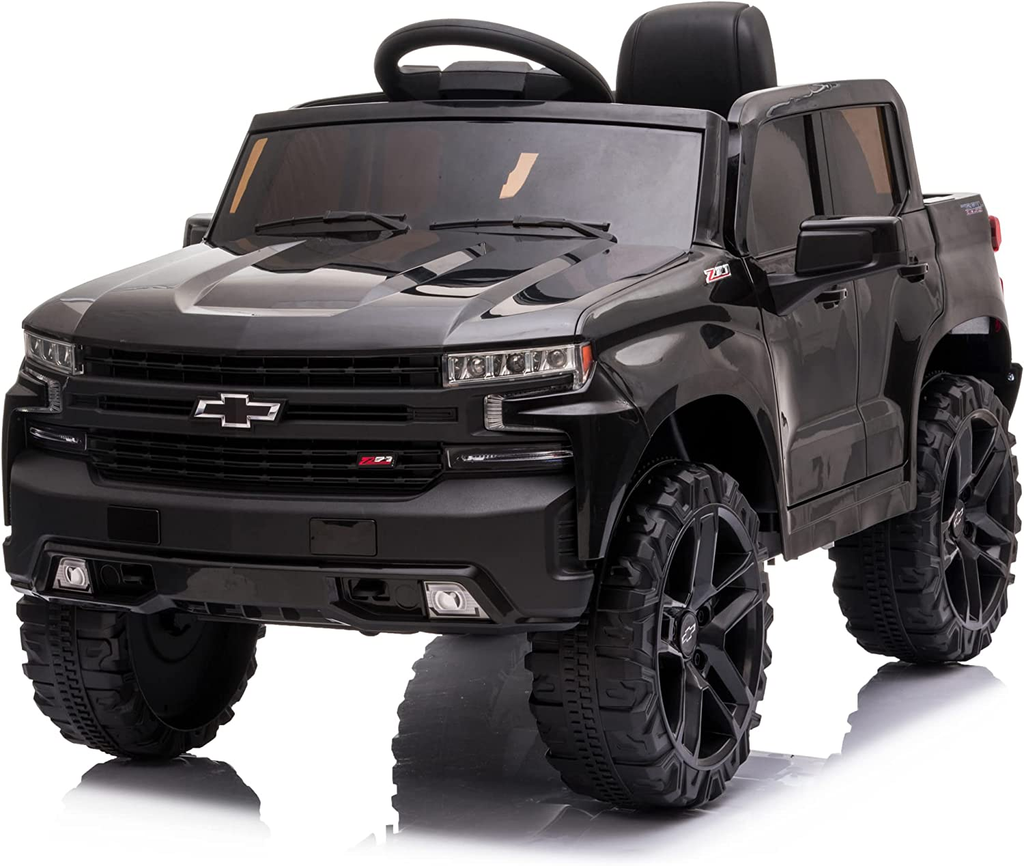 Kidzone 12V Battery Powered Licensed Chevrolet Silverado Trail Boss LT Kids Ride On Truck Car Electric Vehicle Jeep with Remote