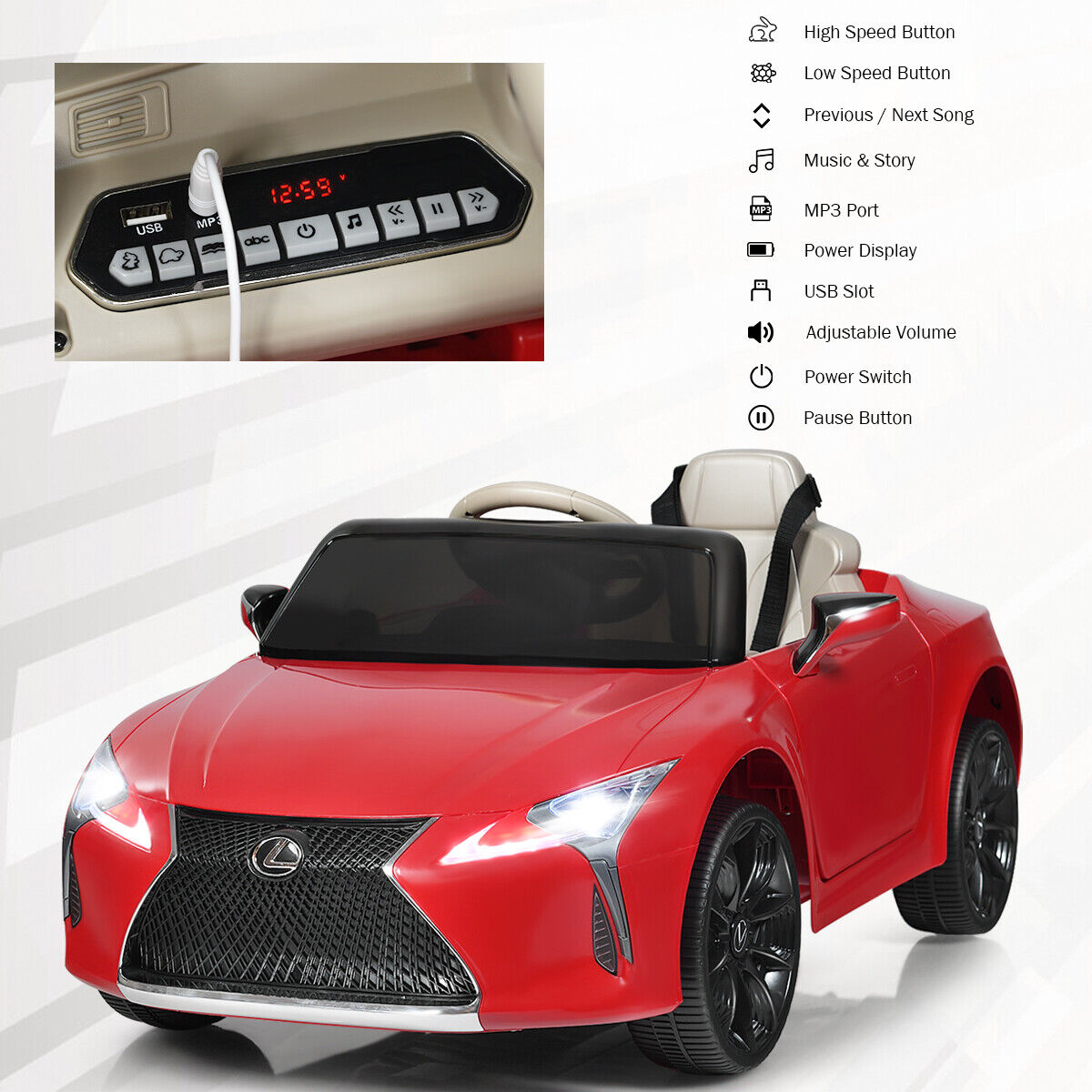 Kselythan 2 Seater Ride On Car For Kids,24V 2WD Ride On Car Truck UTV Car Toy Metal Frame Remote Control Spring Suspension Music Max Speed 4 5 Mph Electric Tru
