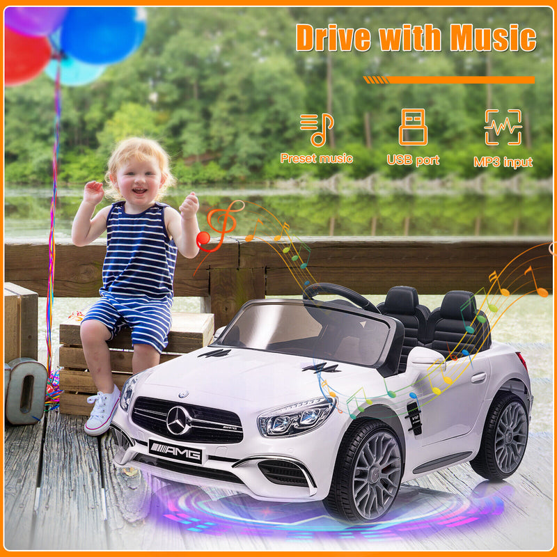 Licensed Mercedes Benz SL65 AMG Electric Ride On Car for Kids with Remote Control and LED Lights 12V Size 47