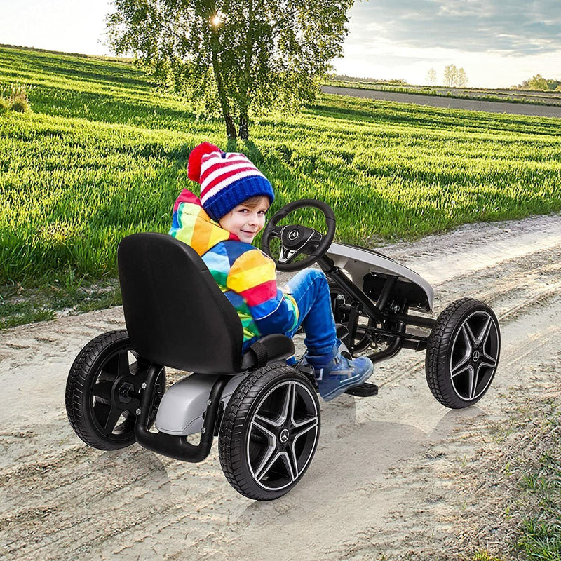 quad pedal LUCKYERMORE Kids Pedal Go Kart Benz Racer Quad with Adjustable Seat fo