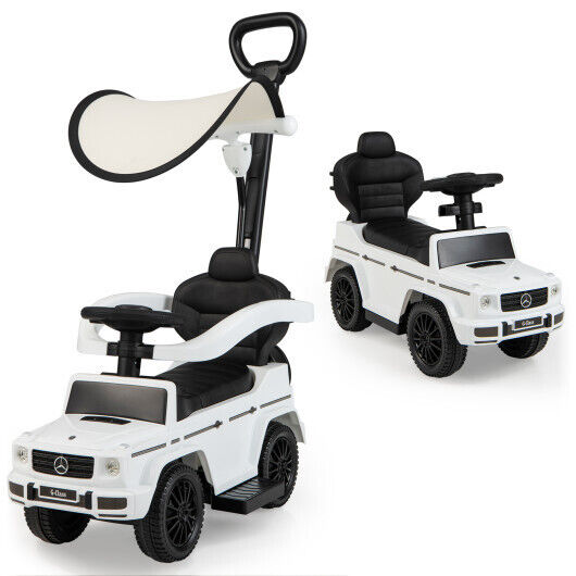mercedes benz baby stroller Mercedes Benz G350 3-in-1 Push Car: Stroller, Sliding Car, and Canopy in White, Size: Small