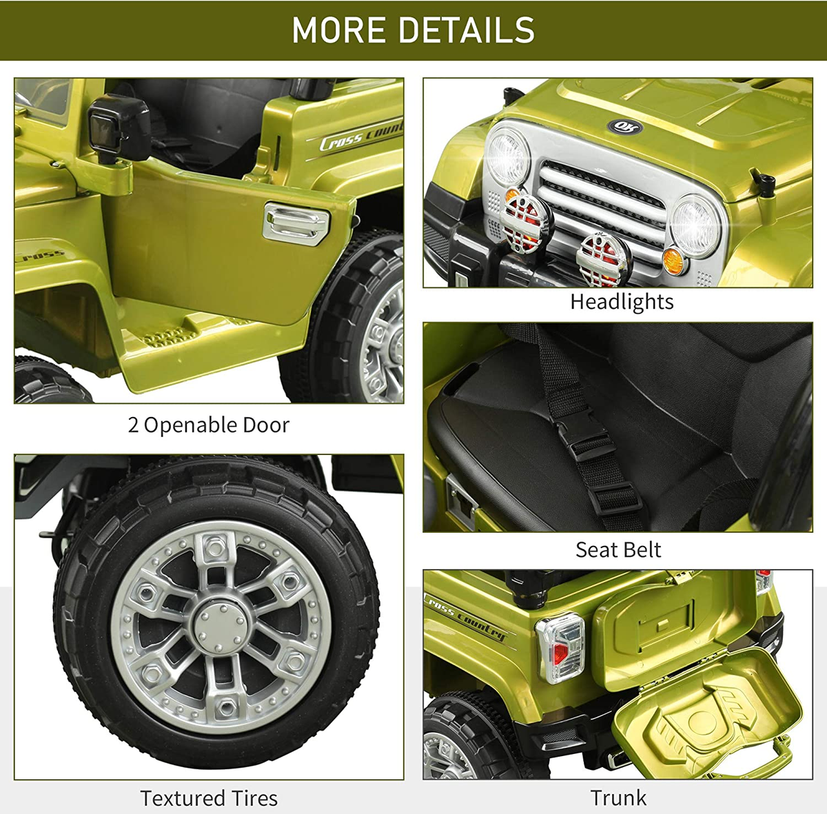 Off-Road Truck Ride-On Car with MP3, Horn, Steering Wheel