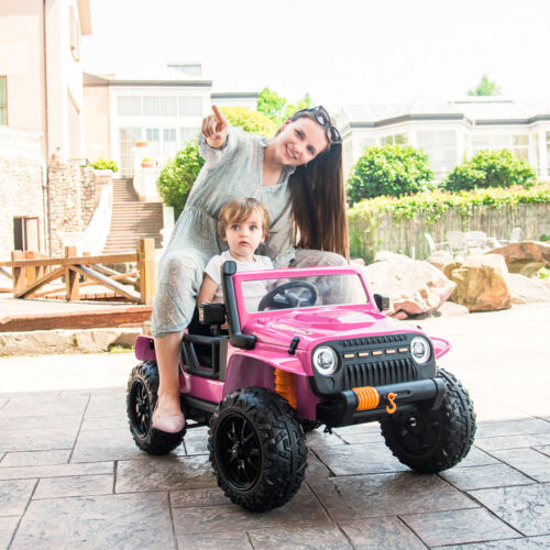 Parent-Child Ride On Truck Car with Remote Control, Music, and LED Lig