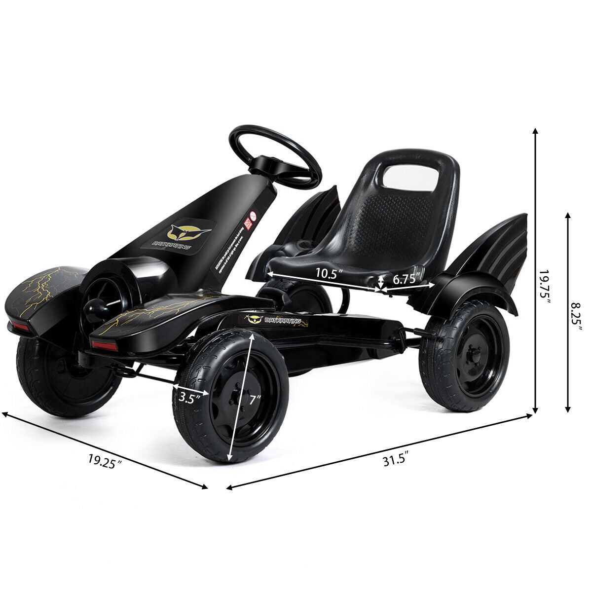 hand pedal Pedal Powered Go Kart for Kids with Clutch Hand Brake