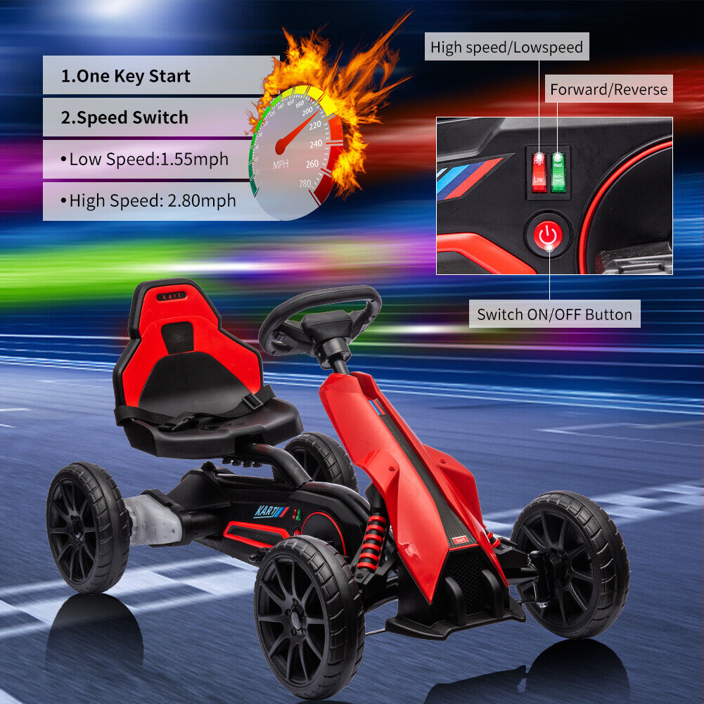 Pedal-Powered Go Kart for Kids with Safety Belt - Outdoor 4-Wheel Race