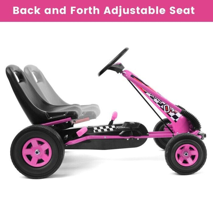 Pedal-Powered Kids Go Kart Racer Car Toy with 4 Wheels