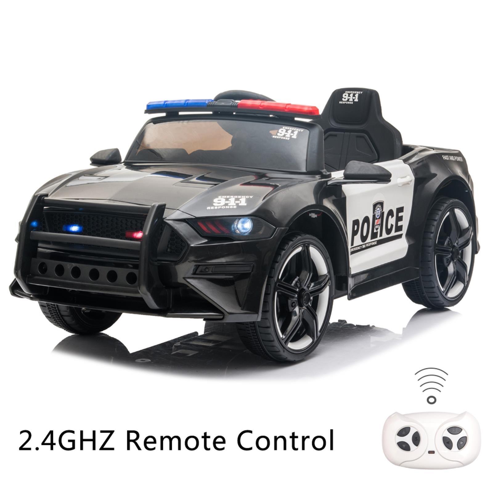Police Sports Car 12V Ride On Toy with Remote Control and LED Lights