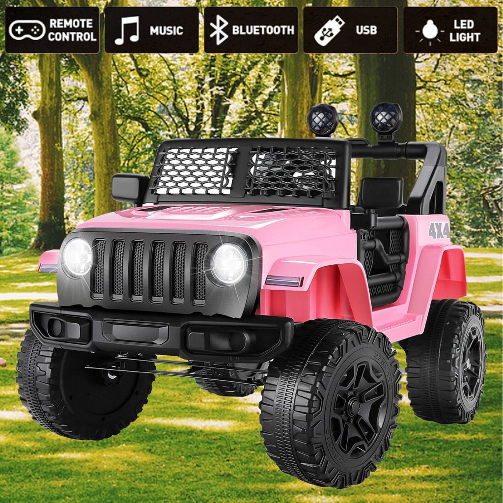 Student Riding Jeep 12V Electric Kids Ride-On Off-Road Jeep with Music and Remote Control
