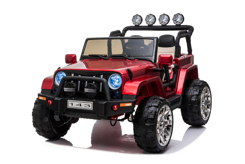 2 Seater 24 Volt 4x4 Electric Ride On Jeep Style Rubber Tires Fully Loaded Truck ATV UTV For Kids W/Magic Cars® Wireless Parental Control