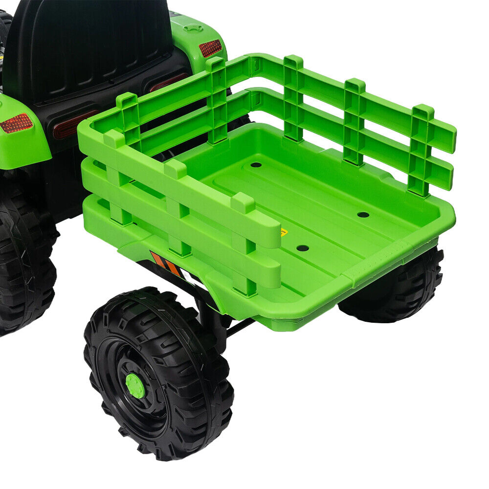 Remote Control Electric Tractor Trailer Ride-On Toy for Kids 12V Bat