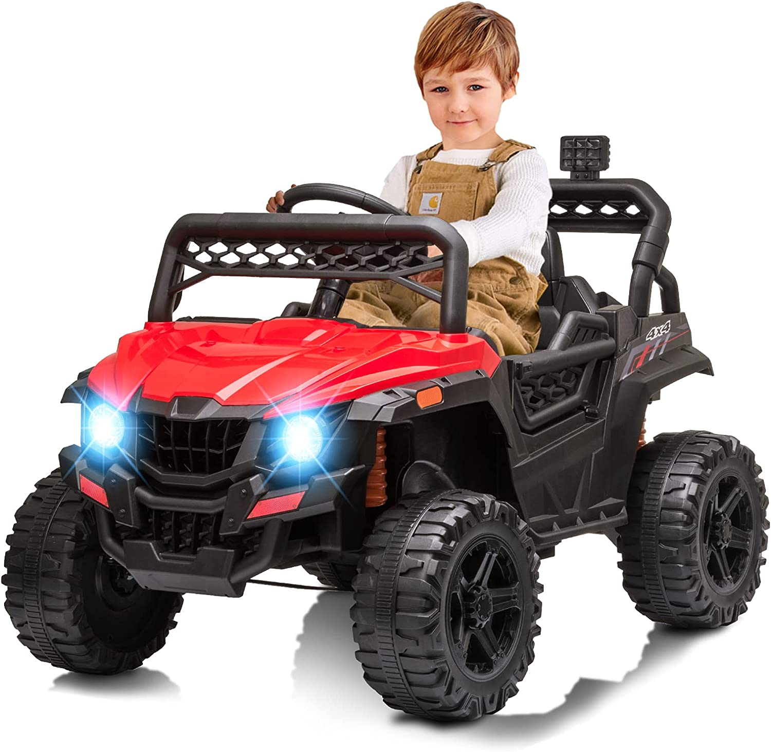 Remote Control Ride-On Truck for Kids with Spring Suspension and LED L