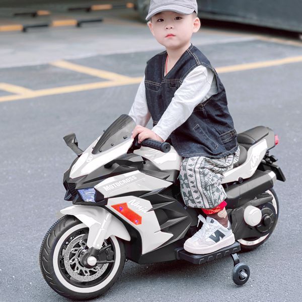 12V Battery Motorcycle 2 Wheel Motorcycle Kids Rechargeable Riding Electric Car Red