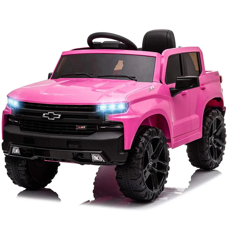 12V Kids Ride On Car Licensed Chevrolet Silverado Kids Ride On Tuck Car Black